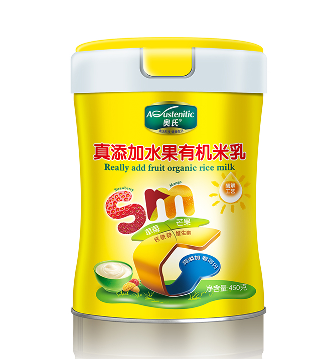 450克真添加水果有機(jī)米乳